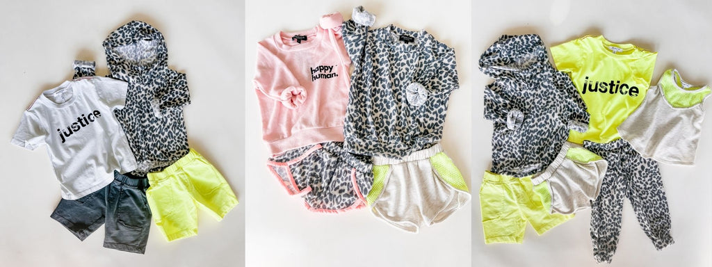 joah love leopard tops with neon shorts